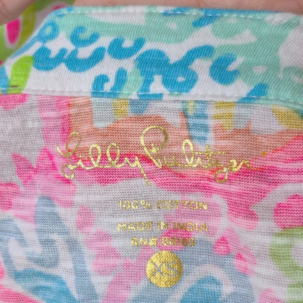 Lily Pulitzer Arya top multicolor‎ sleeveless beachy women's XS - Picture 10 of 10
